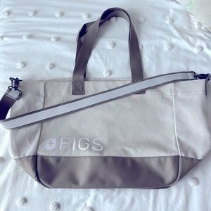Figs laminated weekender tote in color Bone.